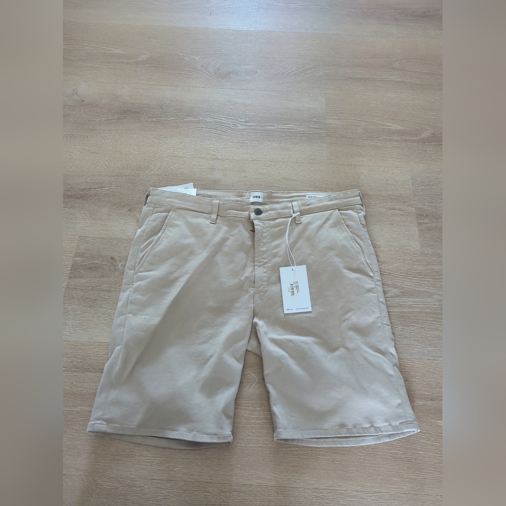 NWT (118$) EDWIN endurance mason short slim chino in beige SZ 36 Classic Golf